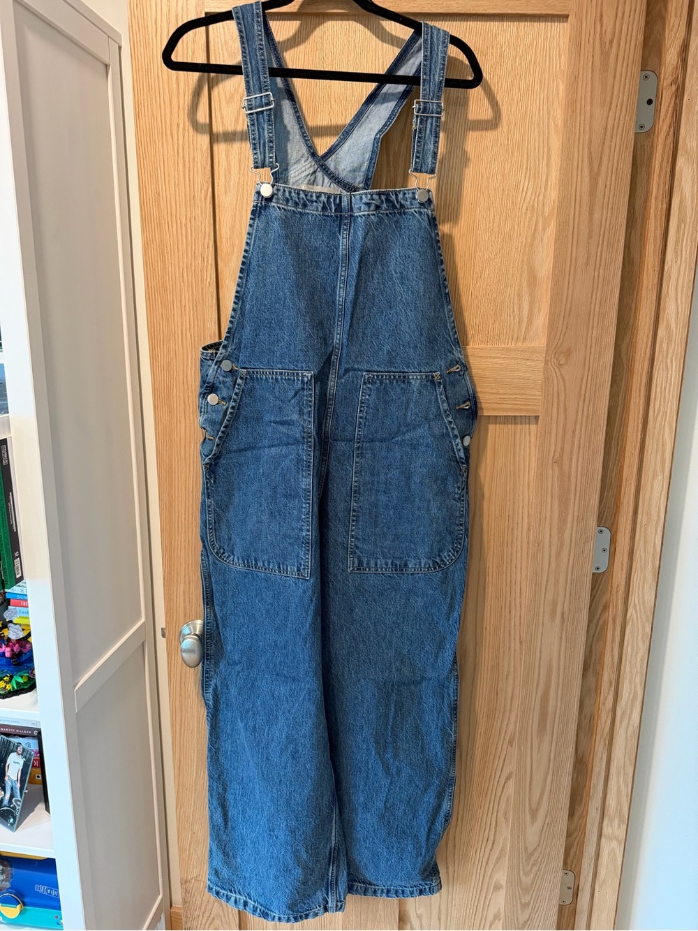 Everlane Organic Cotton Denim Overalls with Front Patch Pockets